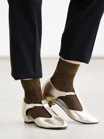 透けラメゴム長ショートソックス