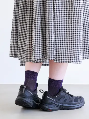 透けラメゴム長ショートソックス