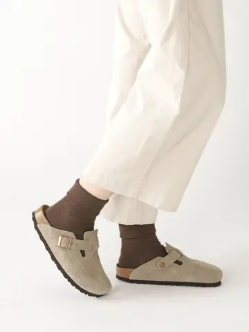 毛混ランダムリブ折り返しショートソックス