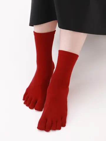 無地五本指ショートソックス