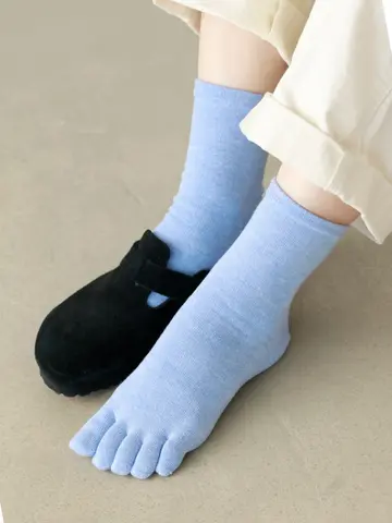 無地五本指ショートソックス