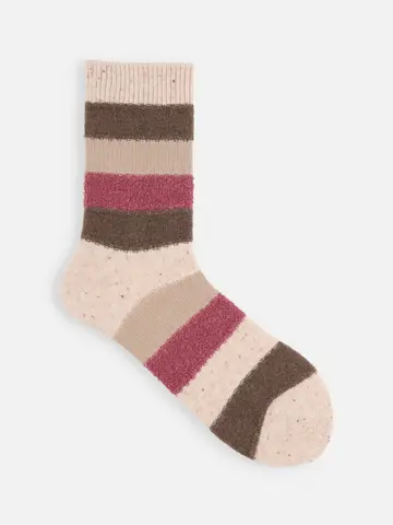 異素材ボーダーショートソックス