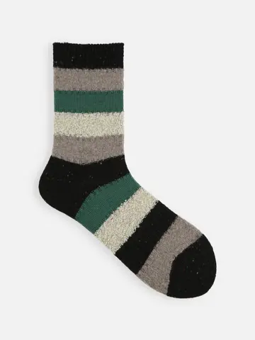 異素材ボーダーショートソックス