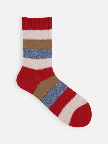 異素材ボーダーショートソックス