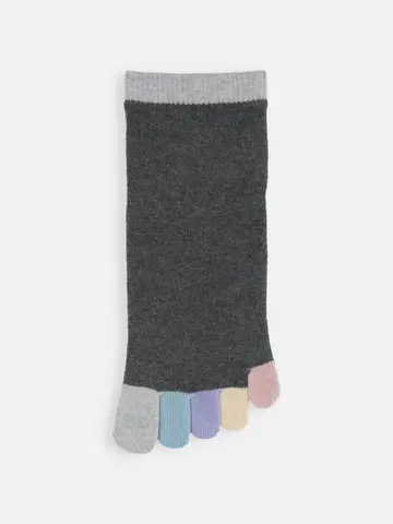 指先レインボー五本指ショートソックス