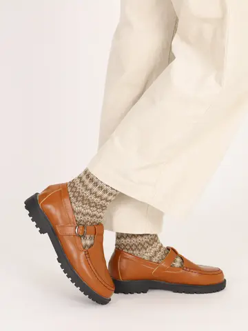 紡毛フェアアイルショートソックス