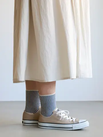 【ゴムくちソフト】ストライプショートソックス