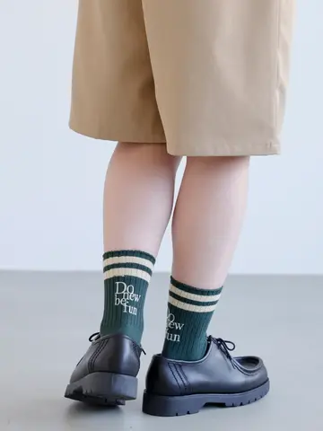 ラインロゴ刺繍ショートソックス