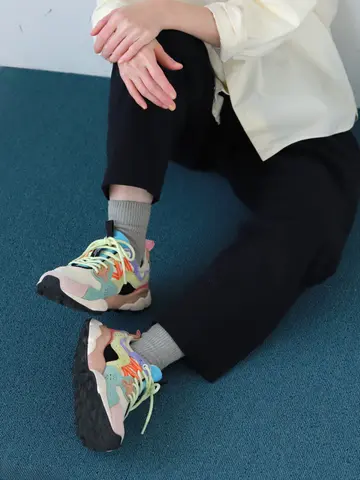 ローゲージ1×1リブショートソックス