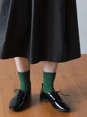 ローゲージ1×1リブショートソックス