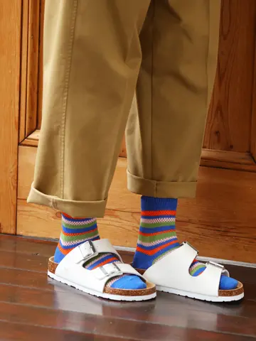 メッシュマルチボーダーショートソックス