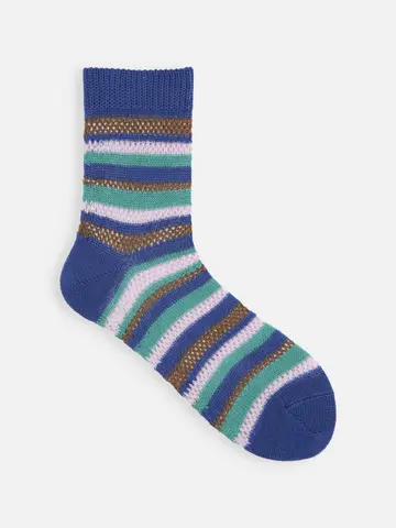 メッシュマルチボーダーショートソックス