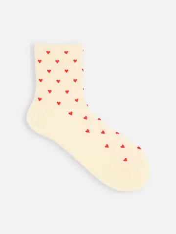 プチハートリブショートソックス