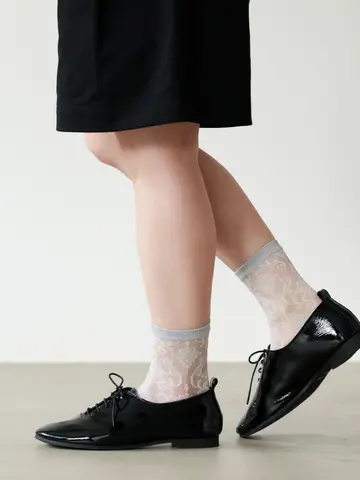 チュールダマスク柄ショートソックス