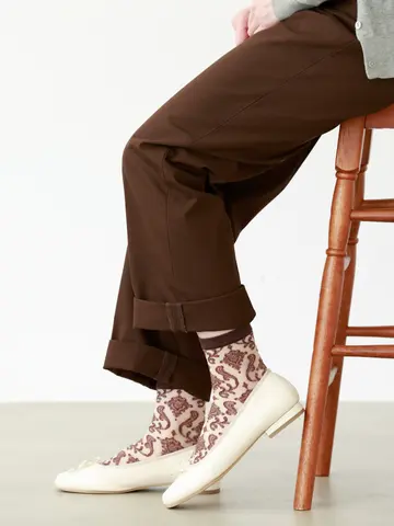 チュールダマスク柄ショートソックス