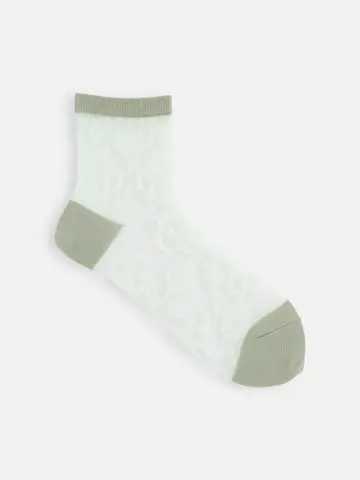 チュールダマスク柄ショートソックス