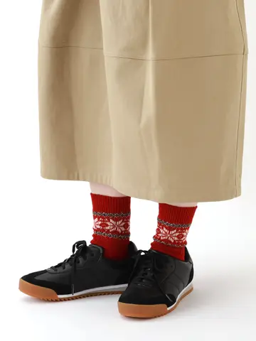 ネップ雪柄ショートソックス