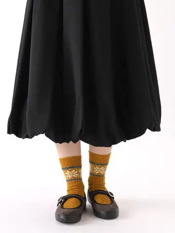 ネップ雪柄ショートソックス