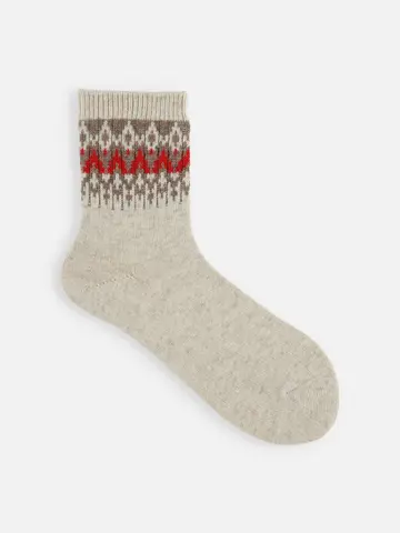 紡毛トップノルディックショートソックス