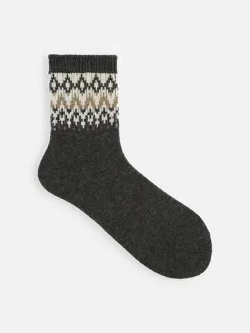 紡毛トップノルディックショートソックス