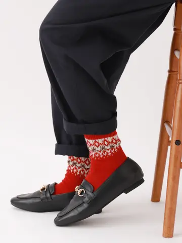 紡毛トップノルディックショートソックス