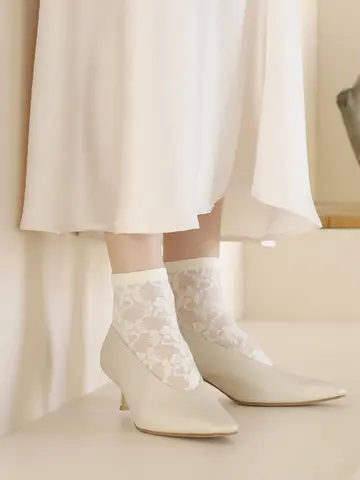 チュールフローラルレースショートソックス