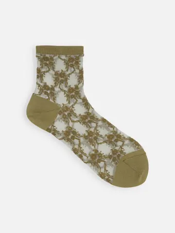 チュールフローラルレースショートソックス