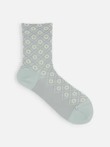 フロートフラワーダイヤショートソックス