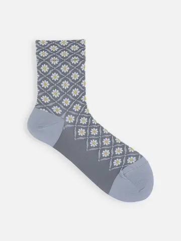 フロートフラワーダイヤショートソックス