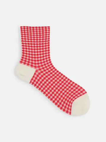 ギンガムチェックショートソックス