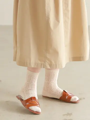 クロシェ風パッチワーク柄ショートソックス