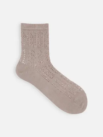 クロシェ風パッチワーク柄ショートソックス