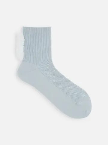バックふりふりレースショートソックス