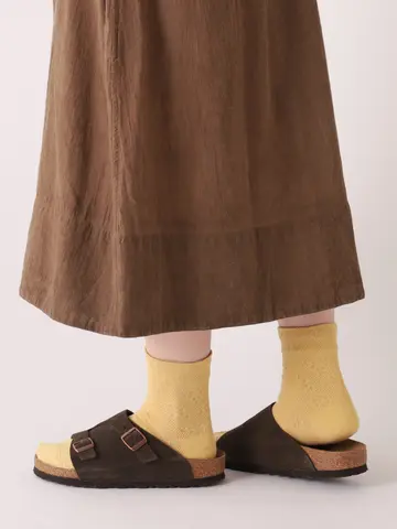 綿麻メッシュフラワーショートソックス