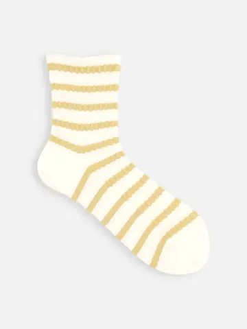 綿麻メッシュフロートボーダーショートソックス