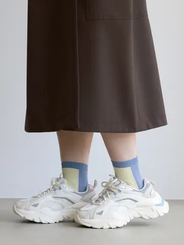 ドライ メッシュバイカラーショートソックス