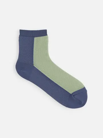 ドライ メッシュバイカラーショートソックス