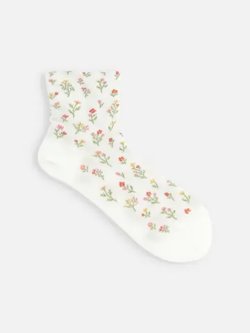 プチフローラルショートソックス