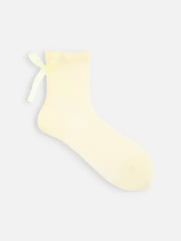 シアーリボン付きチュールショートソックス