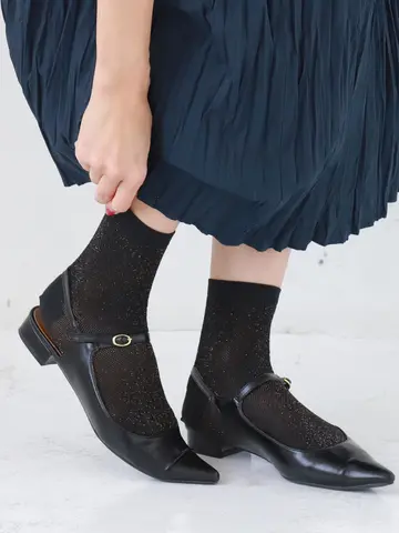 グリッターラメメッシュショートソックス