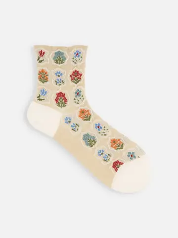 フロートシーリングスタンプ柄ショートソックス