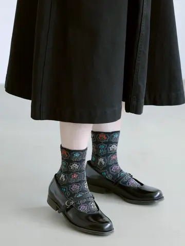 フロートシーリングスタンプ柄ショートソックス