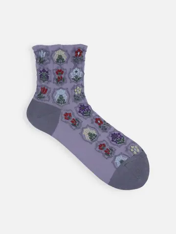 フロートシーリングスタンプ柄ショートソックス