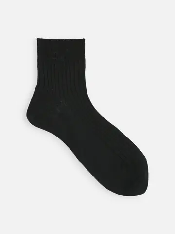 【綿100%】5×2リブショートソックス(23〜24cm)