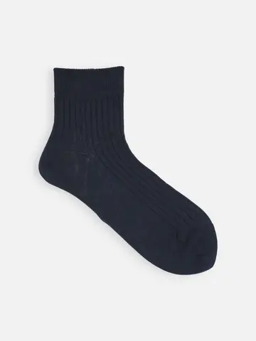 【綿100%】5×2リブショートソックス(23〜24cm)