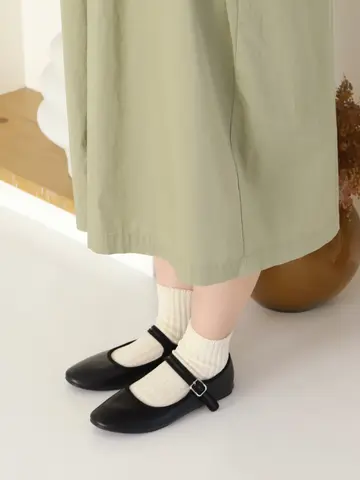 ローゲージ2×2リブショートソックス