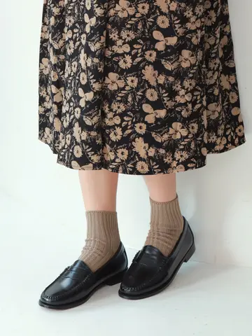 ローゲージ2×2リブショートソックス