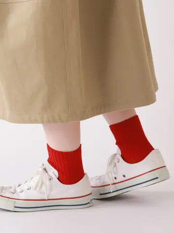 ローゲージ2×2リブショートソックス