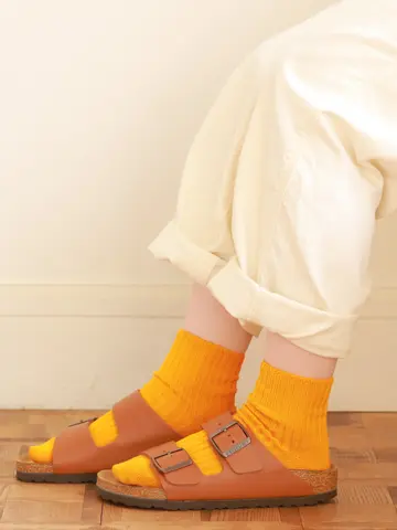 ローゲージ2×2リブショートソックス