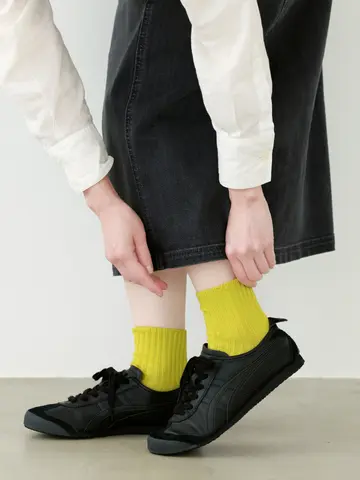 ローゲージ2×2リブショートソックス